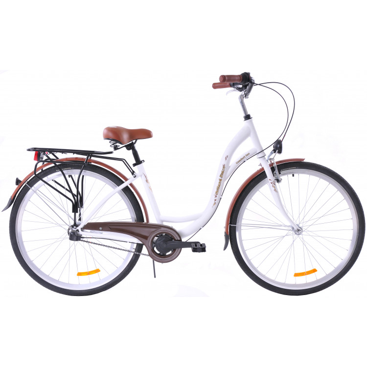 Mestský bicykel 28 Kozbike Holland Retro S-3 Biela